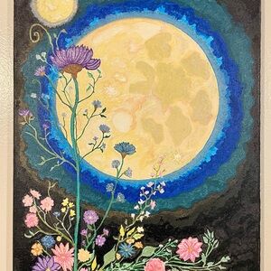 Floral Moonlit Canvas Art